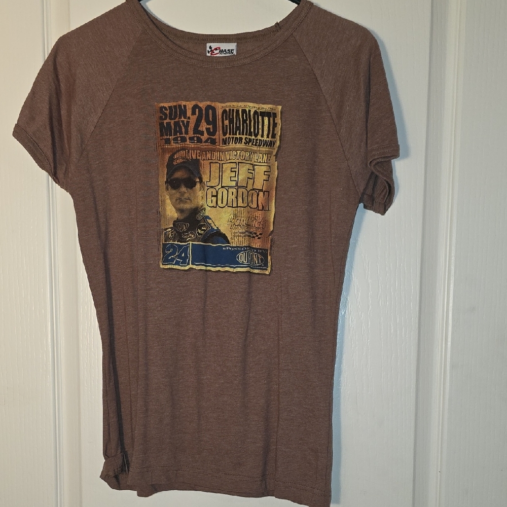 Nascar Brown Jeff Gordon Graphic T-Shirt